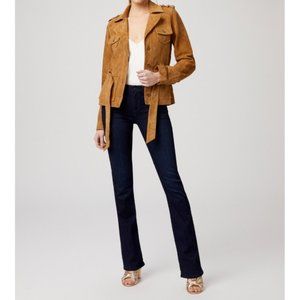 PAIGE Manhattan High Rise Slim Bootcut Jeans Stretch Lana Dark Wash Size 28